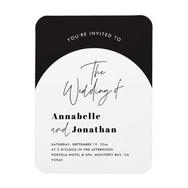 Magnet Flexible mariage d'arche noir et blanc (Vertical)