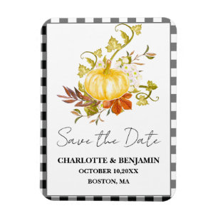 Magnet Flexible Mariage de automne Citrouille Aquarelle Enregistre