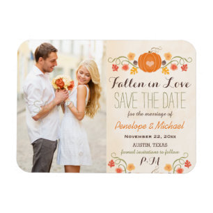 Magnet Flexible Mariage de automne Citrouille monogramme Enregistr