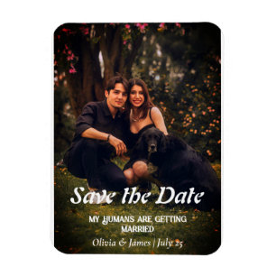 Magnet Flexible Mariage de chien photo Enregistrer la date