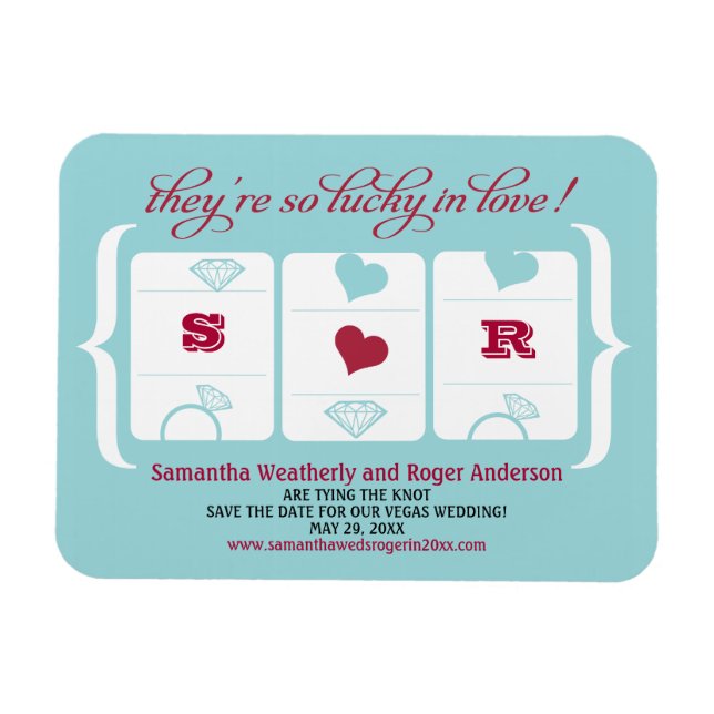 Magnet Flexible Mariage de machine à sous Enregistrer la date (Horizontal)