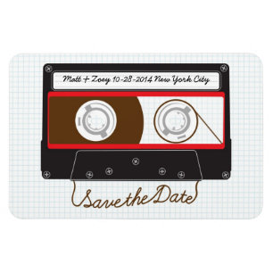 Magnet Flexible Mariage de mixage Indie rétro rouge, noir et blanc