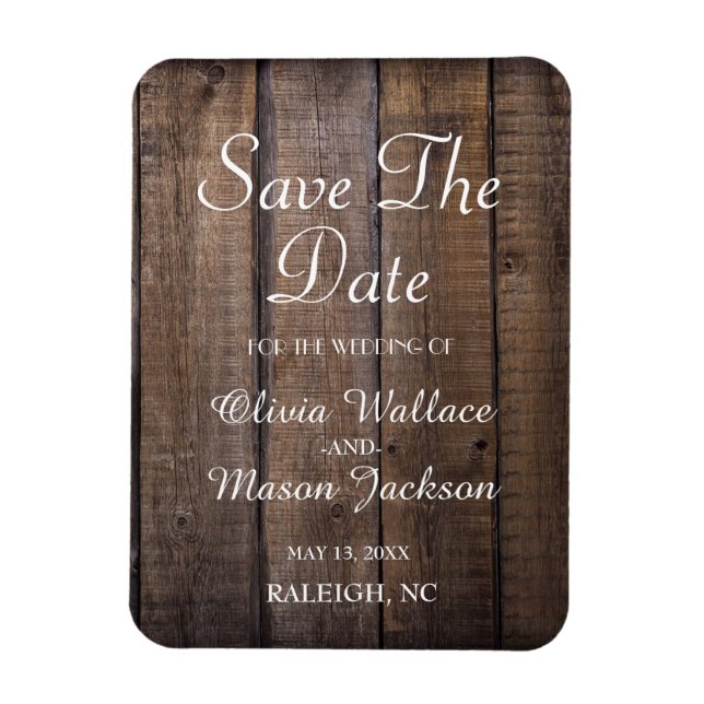 Magnet Flexible Mariage de palette en bois rustique - Enregistrer  (Vertical)