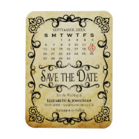 Mariage de parchemin vintage Enregistrer le calend