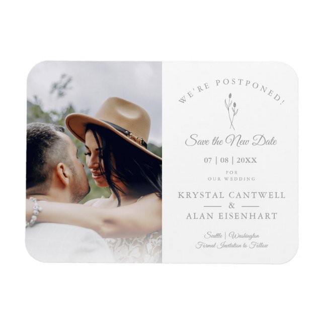 Magnet Flexible Mariage de report simple Botanique Enregistrer la  (Horizontal)