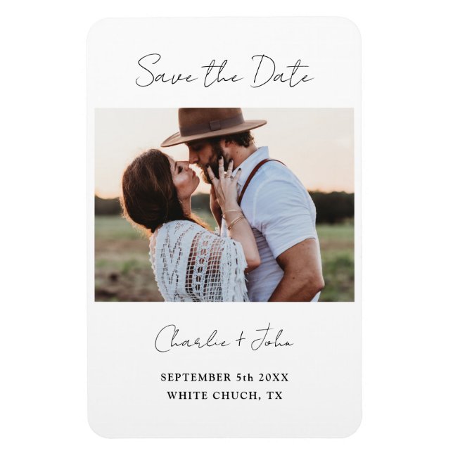 Magnet Flexible Mariage de script moderne minimal Enregistrer l'ai (Vertical)