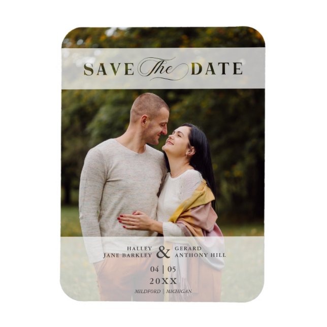 Magnet Flexible Mariage de script photo de l'effet de papier coupé (Vertical)