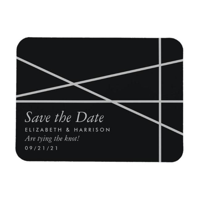 Magnet Flexible Mariage de style géométrique simple Enregistrer la (Horizontal)
