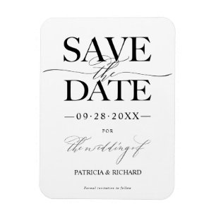 Magnet Flexible Mariage Design Moderne Enregistrer La Date Non Pho