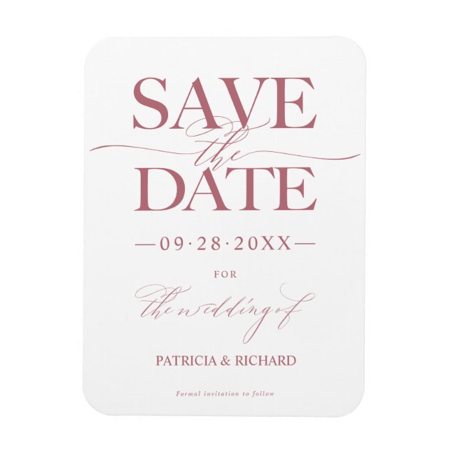 Magnet Flexible Mariage Design Moderne Enregistrer La Date Non Pho (Vertical)