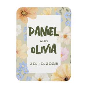 Magnet Flexible Mariage d'illustration florale aquarelle