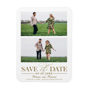 Magnet Flexible Mariage Élégant Enregistrer La Date 2 Collage De P