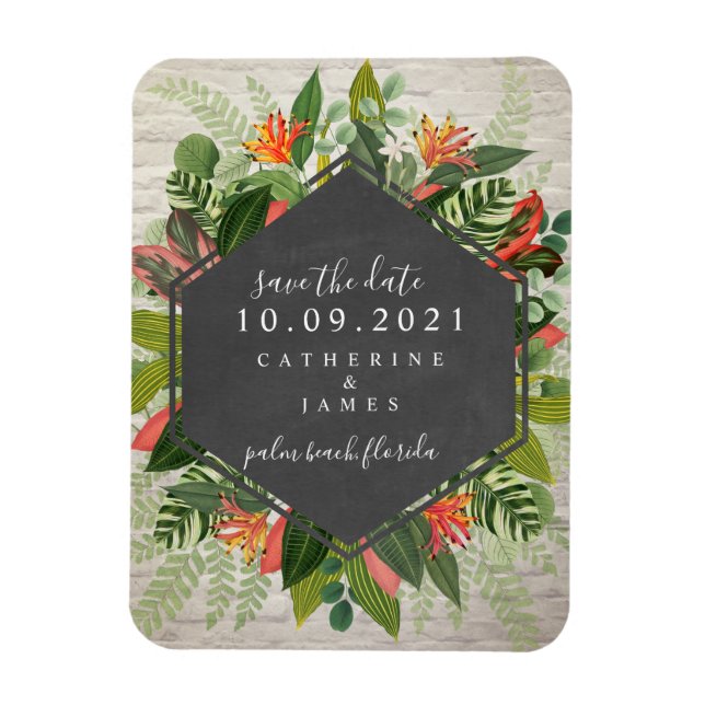 Magnet Flexible Mariage en briques blanches tropicales (Vertical)