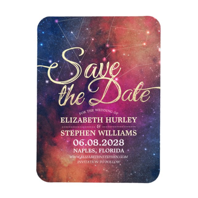 Magnet Flexible Mariage Enregistrer La Date Galaxy Nebula Constell (Vertical)