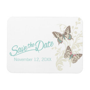 Magnet Flexible Mariage enregistrer la date papillons aimant