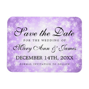 Magnet Flexible Mariage Enregistrer La Date Purple Winter Wonderla