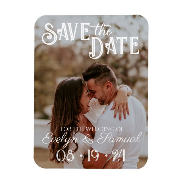 Magnet Flexible Mariage Enregistrer les cartes de dates avec une p (Vertical)