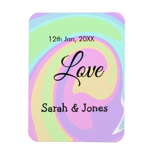 Magnet Flexible Mariage fiançailles couple coloré bohpattern