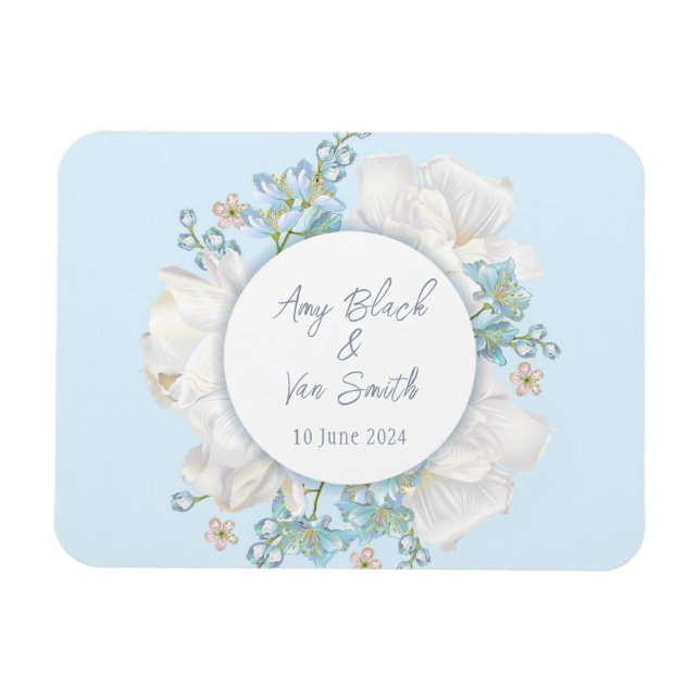 Magnet Flexible Mariage floral bleu Tulip (Horizontal)