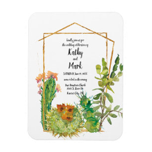Magnet Flexible Mariage géométrique Cactus du désert en fleurs