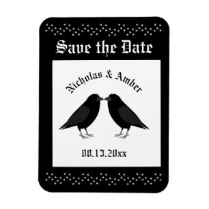 Magnet Flexible Mariage gothique Baiser Ravens Personnalisé