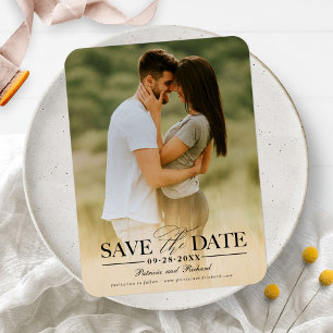 Magnet Flexible Mariage Moderne Élégant Enregistrer La Date Photo