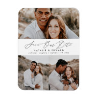 Mariage moderne multi photo typographie graphique