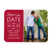 Mariage moderne Red Hearts Photo Enregistrer la da