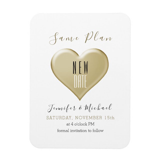 Magnet Flexible Mariage Or Simple Modifier La Date (Vertical)