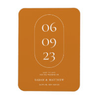 Mariage orange ocre de date ovale minimal