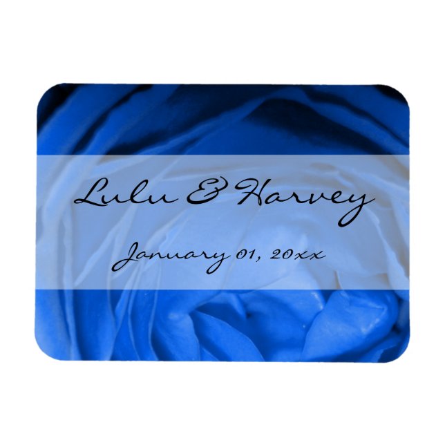 Magnet Flexible Mariage personnel Rose bleu (Horizontal)