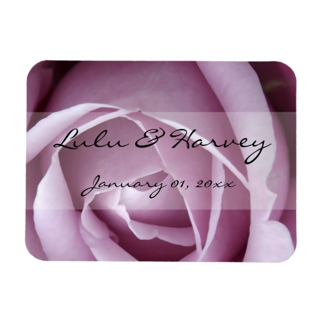 Magnet Flexible Mariage personnel Rose doux (Horizontal)