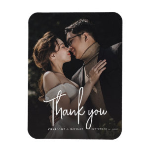 Magnet Flexible Mariage photo de script manuscrit moderne