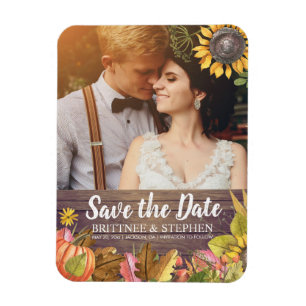 Magnet Flexible Mariage Photo Enregistrer La Date Feuille Maple Ci