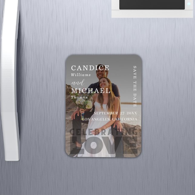 Magnet Flexible Mariage photo noir et blanc moderne (Créateur téléchargé)