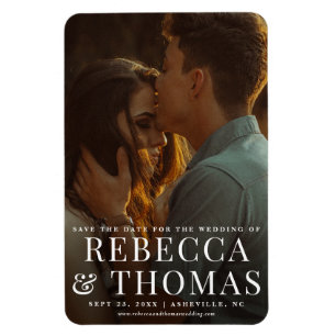 Magnet Flexible Mariage photo portrait moderne enregistrer la date