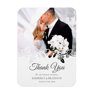 Magnet Flexible Mariage photo simple blanc Merci