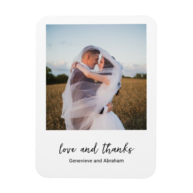 Magnet Flexible Mariage Photo Simple Noir et Blanc Moderne (Vertical)