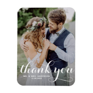 Magnet Flexible Mariage photo White Modern Calligraphy