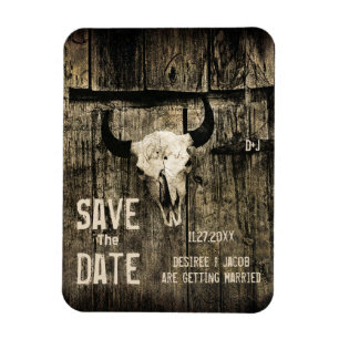 Magnet Flexible Mariage Rustique Crâne De Vache Occidentale Enregi