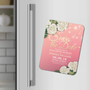 Magnet Flexible Mariage Sauvegarder La Date Hydrangea Fleurs Clair
