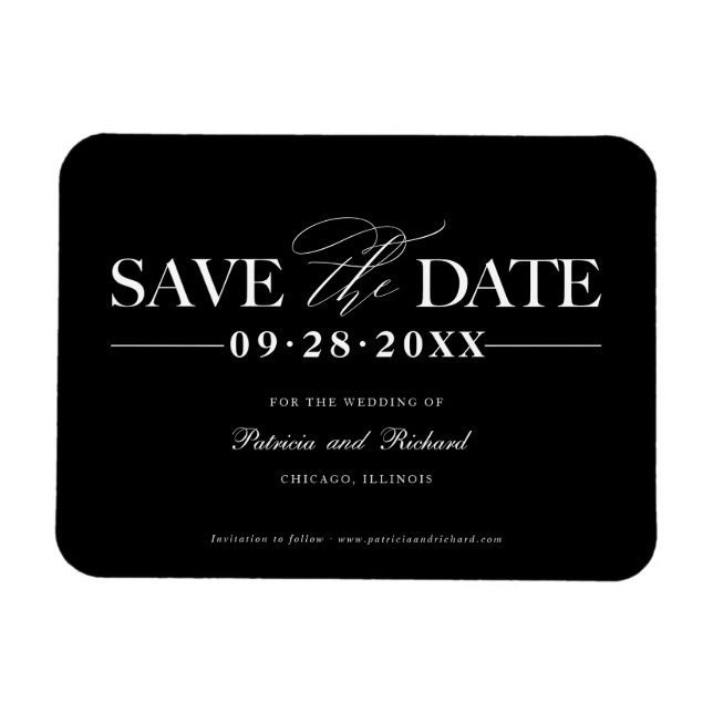 Magnet Flexible Mariage Simple Et Design Enregistrer La Date Non P (Horizontal)