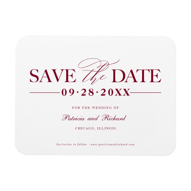 Magnet Flexible Mariage Simple Et Design Enregistrer La Date Non P (Horizontal)