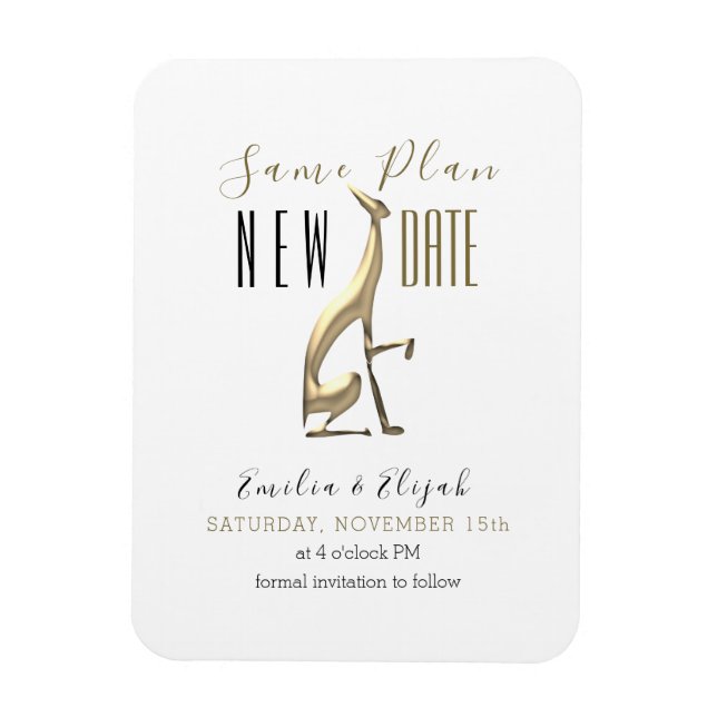 Magnet Flexible Mariage simple et élégant reporté (Vertical)