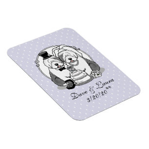 Magnet Flexible Mariage Vieux Anglais Bergers Mariée Gray 1