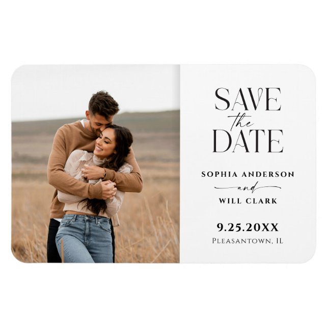 Magnet Flexible Mariage Whimsy moderne Enregistrer l'aimant Date (Horizontal)