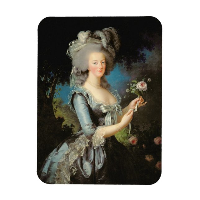 Magnet Flexible Marie Antoinette avec un Rose, 1783 (Vertical)