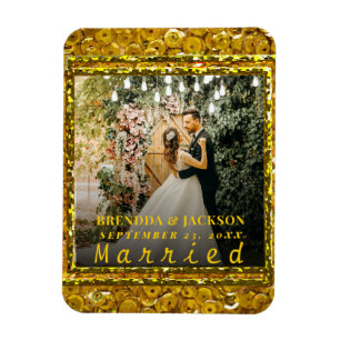 Magnet Flexible Marié Noël Elegant Gold Type Mariage Photo