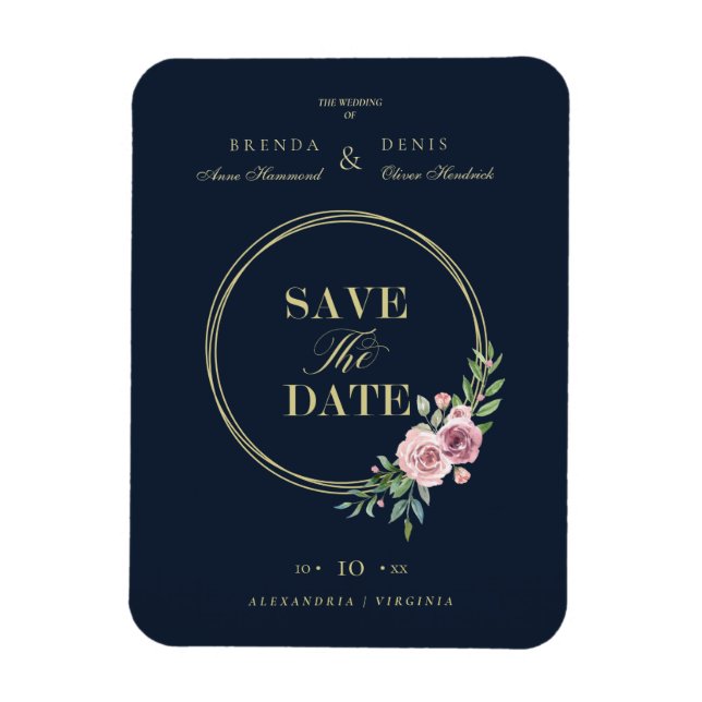 Magnet Flexible Marine Classique Romantique Élégant Rose Floral Wr (Vertical)