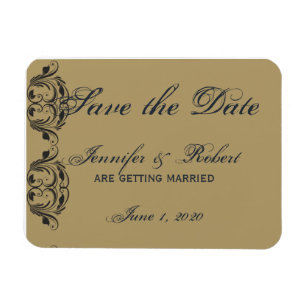 Magnet Flexible Marine et Gold Masquerade Enregistrer la date
